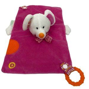 Capelli Pink Lovey Security Blanket White Mouse